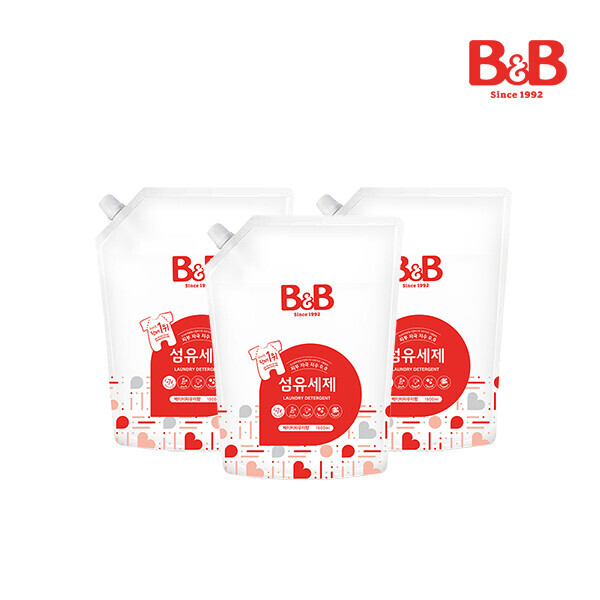 메디앙스 공식몰 아이맘,비앤비 유아 세탁 섬유세제 베이비파우더 1500ml 리필형X3개입
