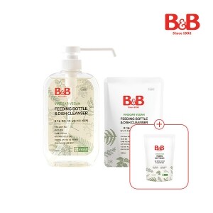 [800ml리필증정] 비앤비 비건젖병&식기세정제600ml(용기)+500ml(리필)
