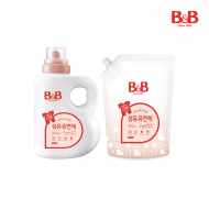 [리뉴얼]비앤비 섬유유연제(자스민&로즈향) 1500ml(용기)+섬유유연제 1500ml(리필)