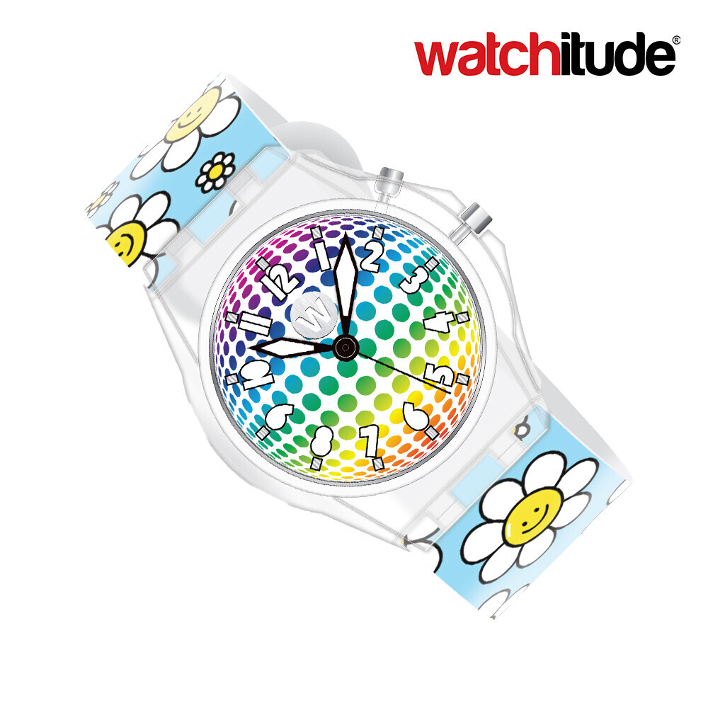 메디앙스 공식몰 아이맘,와치튜드 키즈워치 GLOW LED 어린이 유아 손목 시계 해피플라워 936